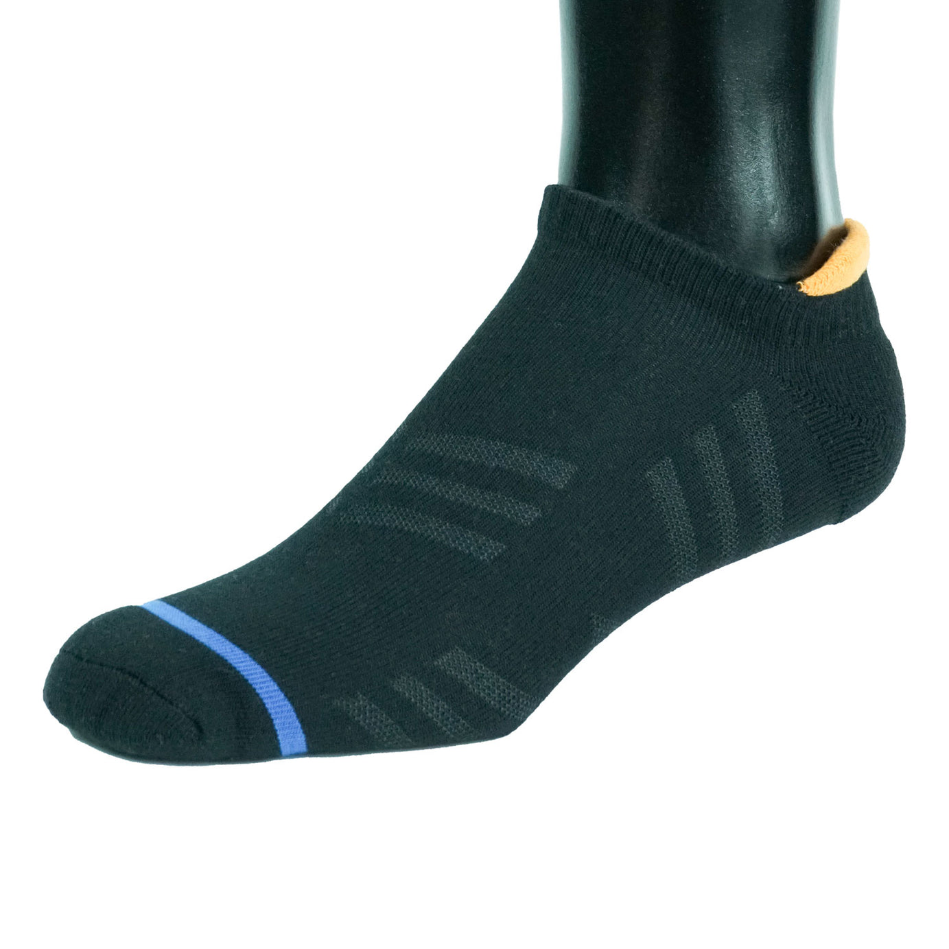 NO-SHOW BLACK SOCKS TOWEL LIP