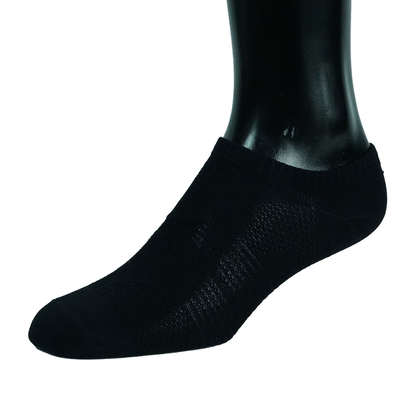 NO-SHOW NYLON BLACK SOCKS MICROFIBER MESH